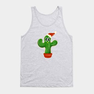 Cartoon Christmas Cactus Time! Tank Top